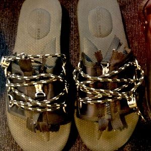 Black lace up sandals